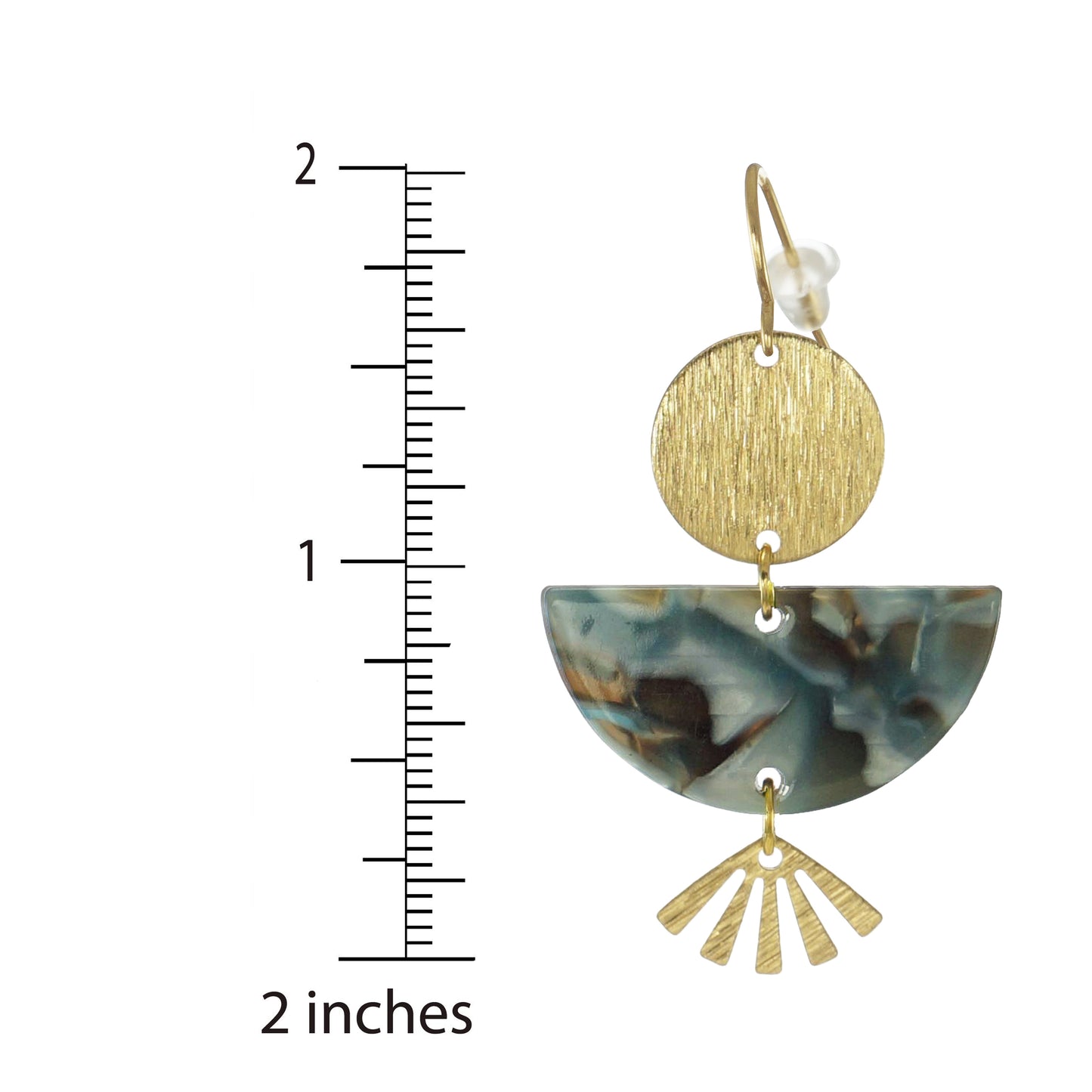 Multi Color Acrylic Boho Statement Earrings, 18K Gold Ear Wires, Color Choices