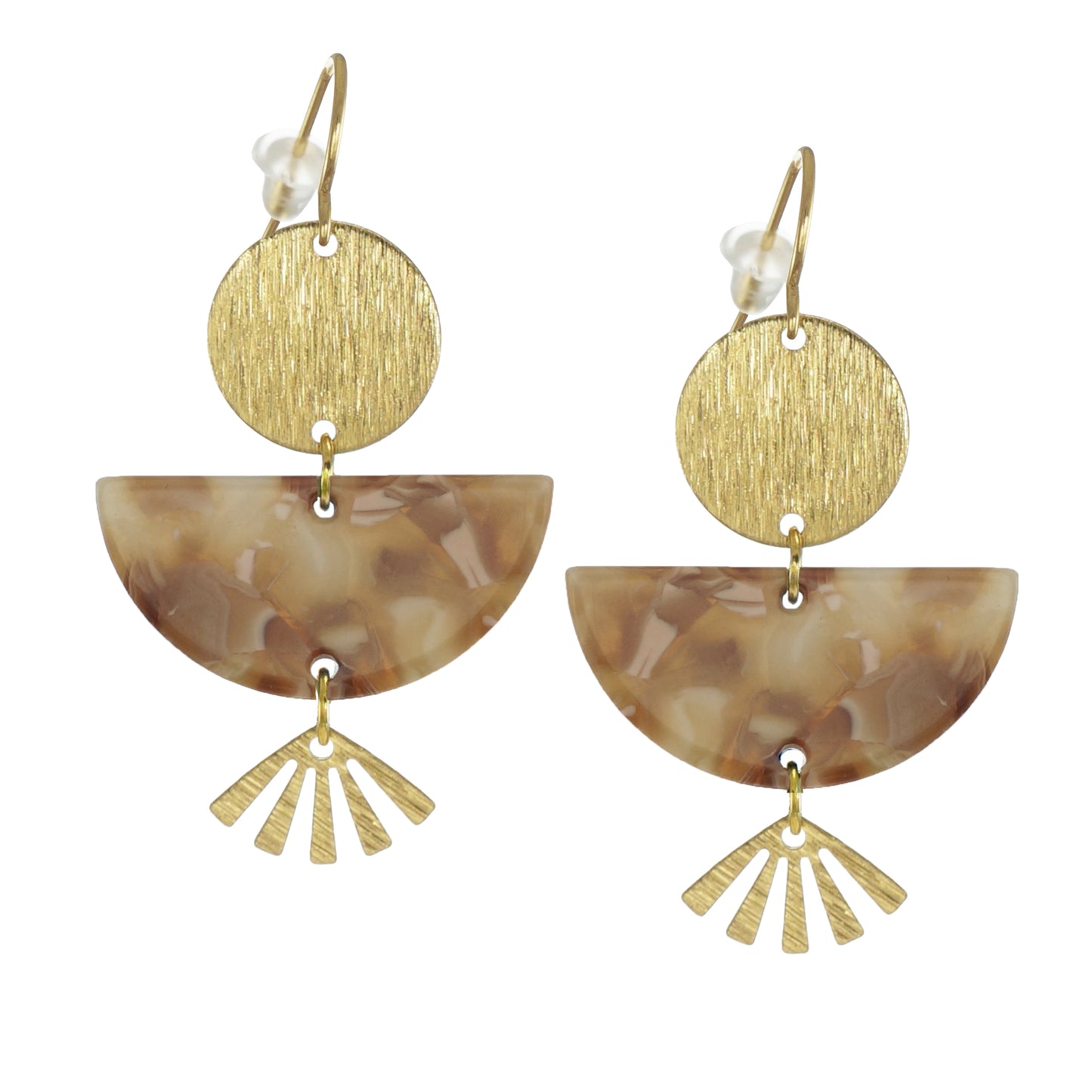 Multi Color Acrylic Boho Statement Earrings, 18K Gold Ear Wires, Color Choices