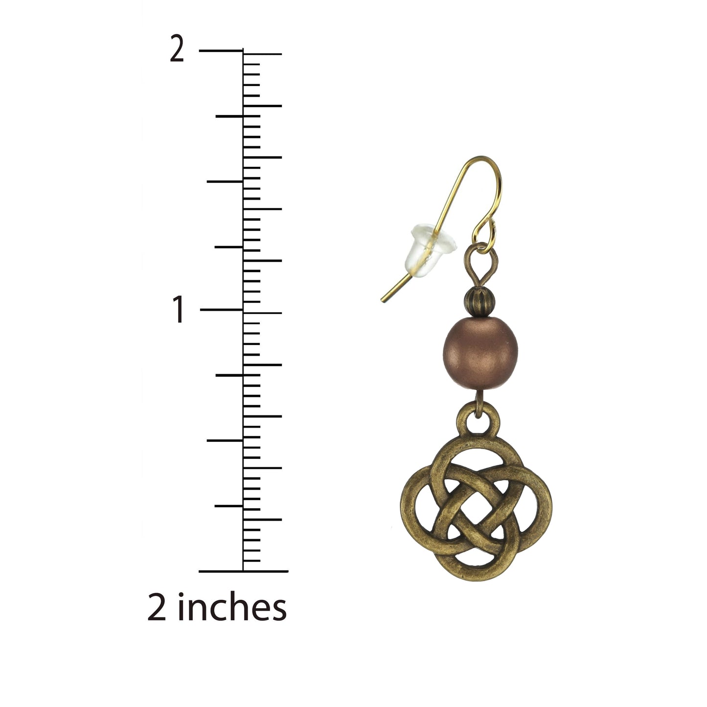 Antique Gold Celtic Knot Beaded Earrings, Color Choices, 18K Gold Ear Wires