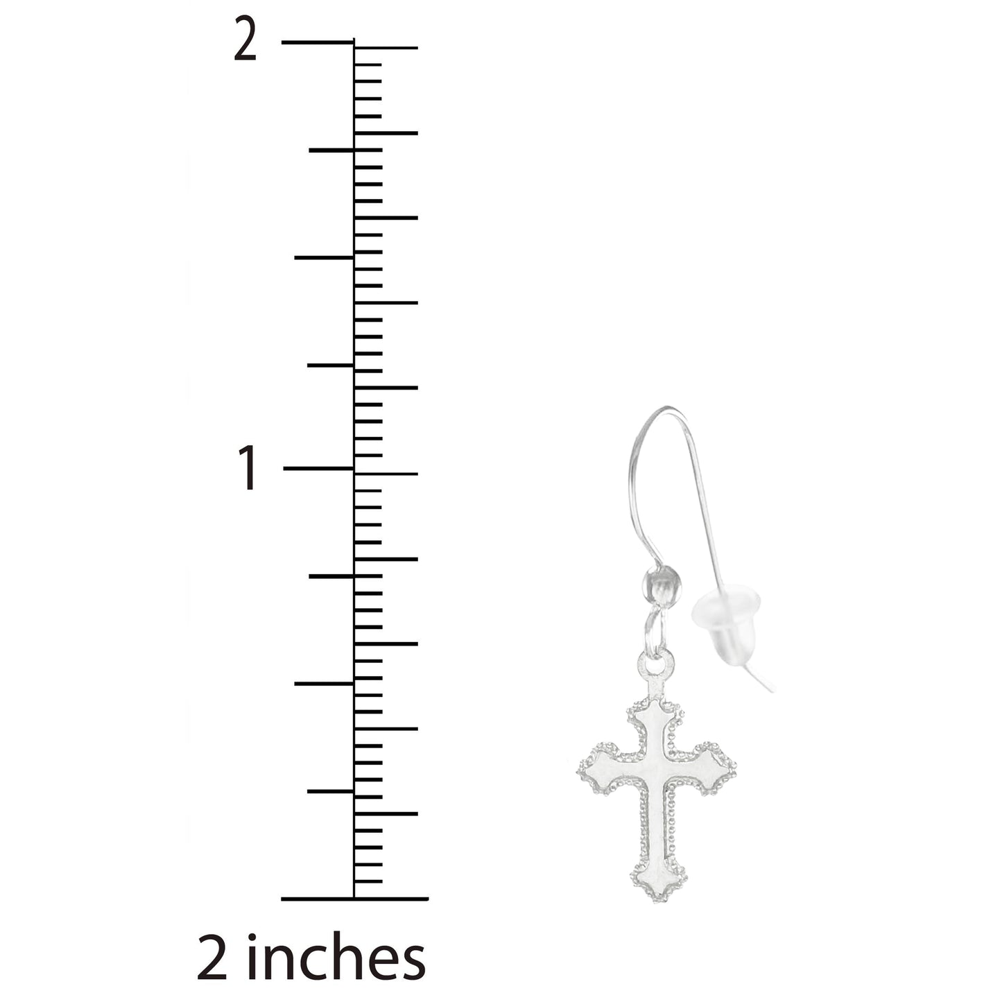 Small and Dainty .925 Sterling Silver Cross Earrings