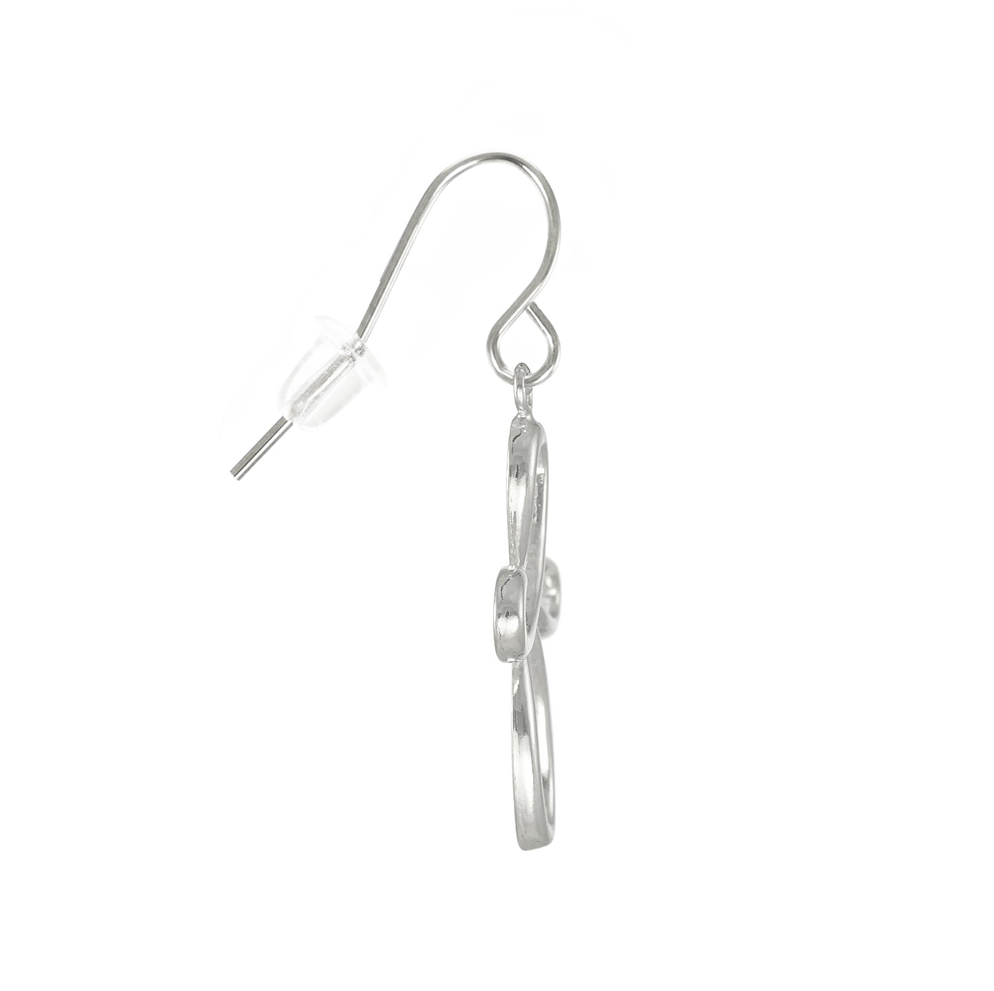 Sterling Silver Infinity Cross Earrings, Hypoallergenic Platinum Ear Wires, Gift for Her