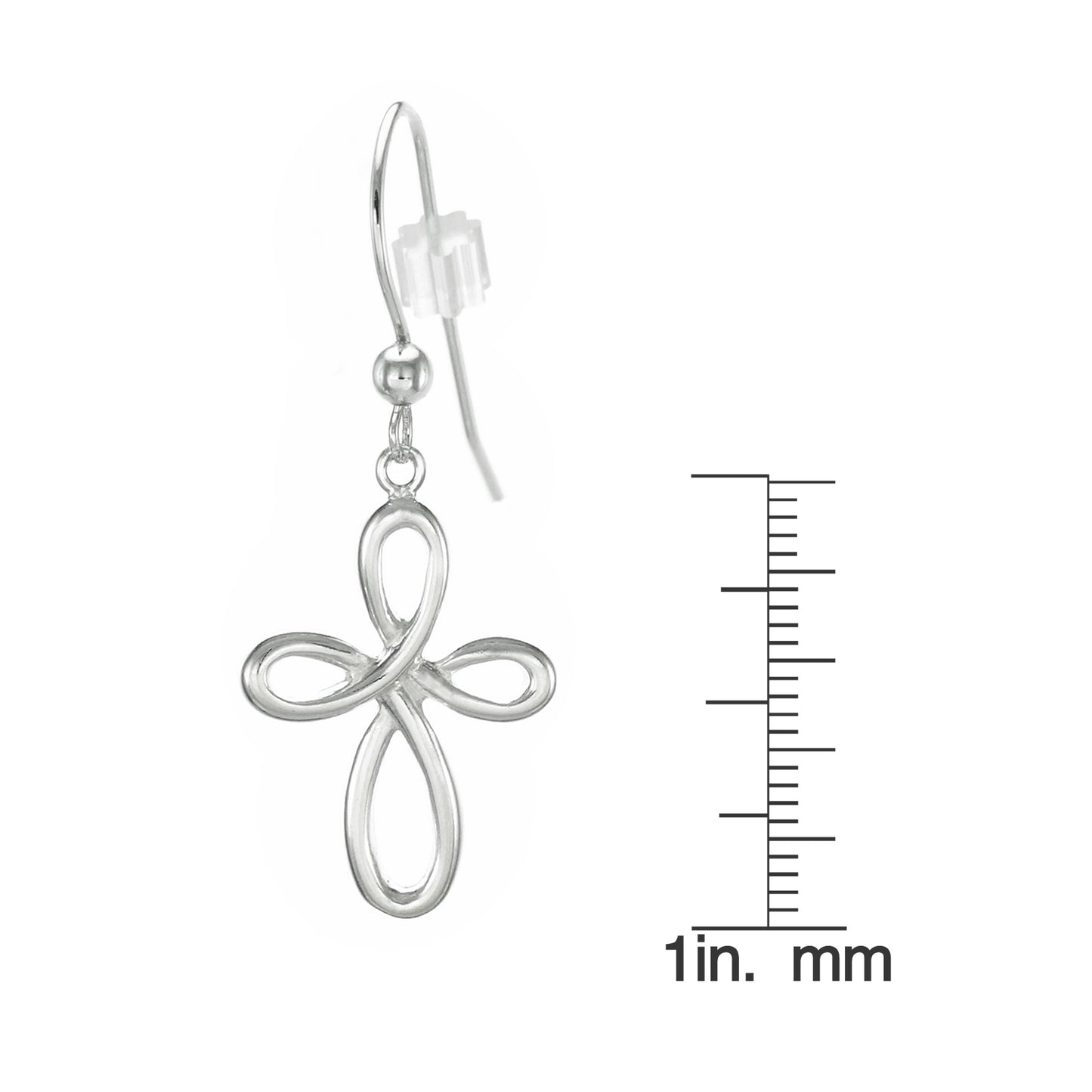 Beautiful .925 Sterling Silver Infinity Cross Earrings