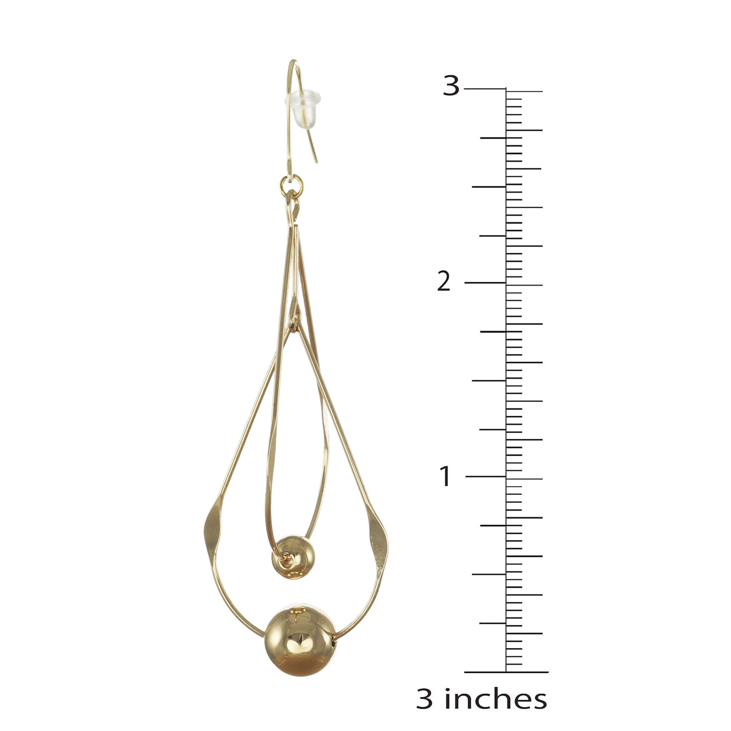 Gold Double Hoop Beaded Boho Statement Dangle Earrings. 18K Gold Wires