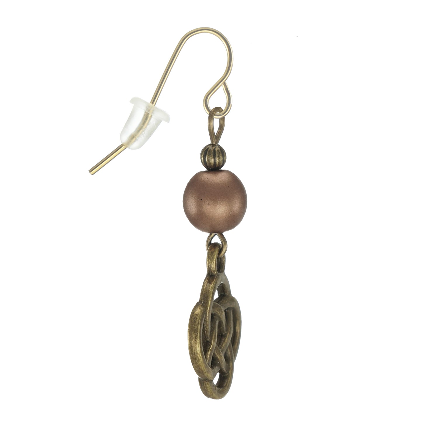 Antique Gold Celtic Knot Beaded Earrings, Color Choices, 18K Gold Ear Wires