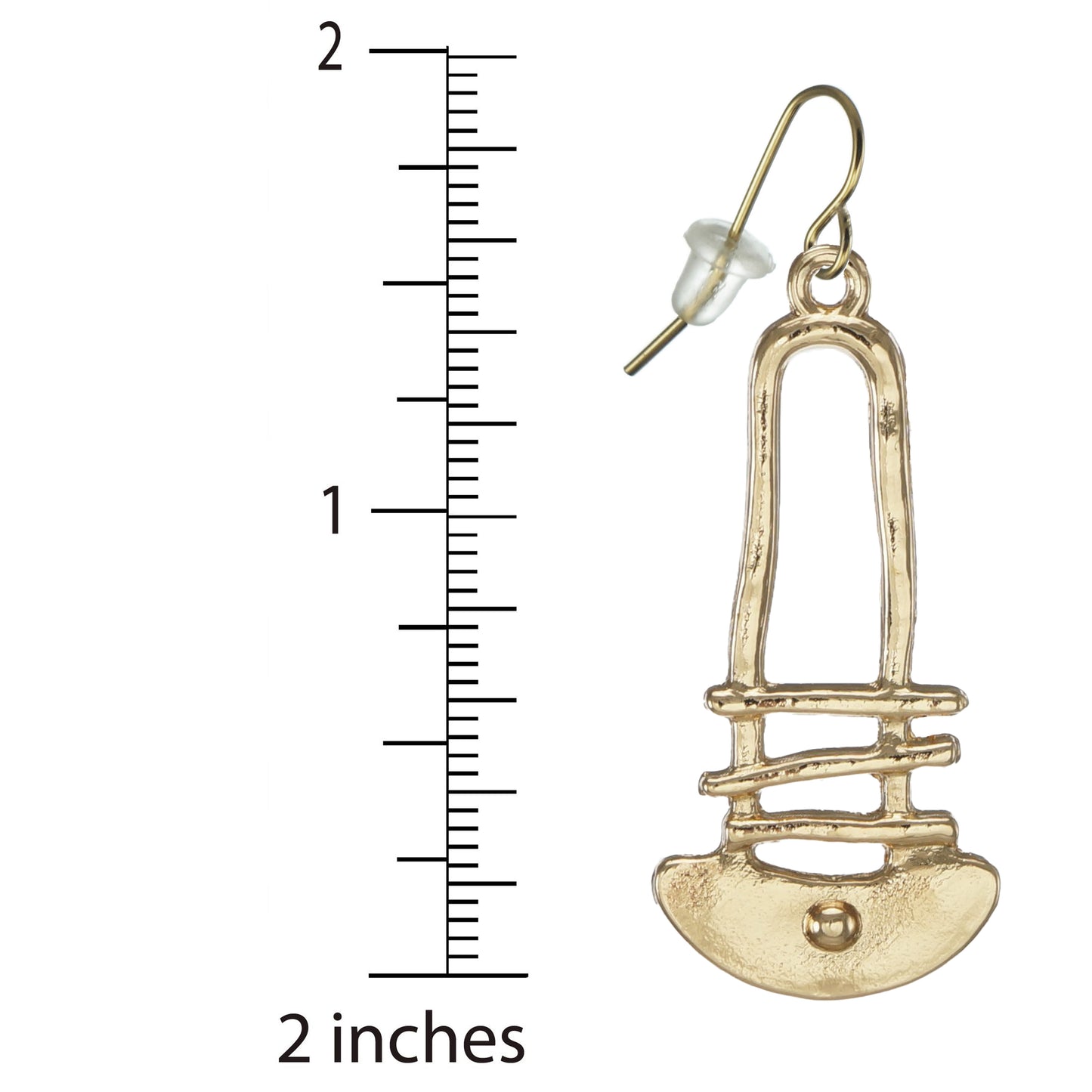 Beautiful Rustic Abstract Gold Boho Dangle Earrings, Hypoallergenic 18K Gold Ear Wires – Gift for Her