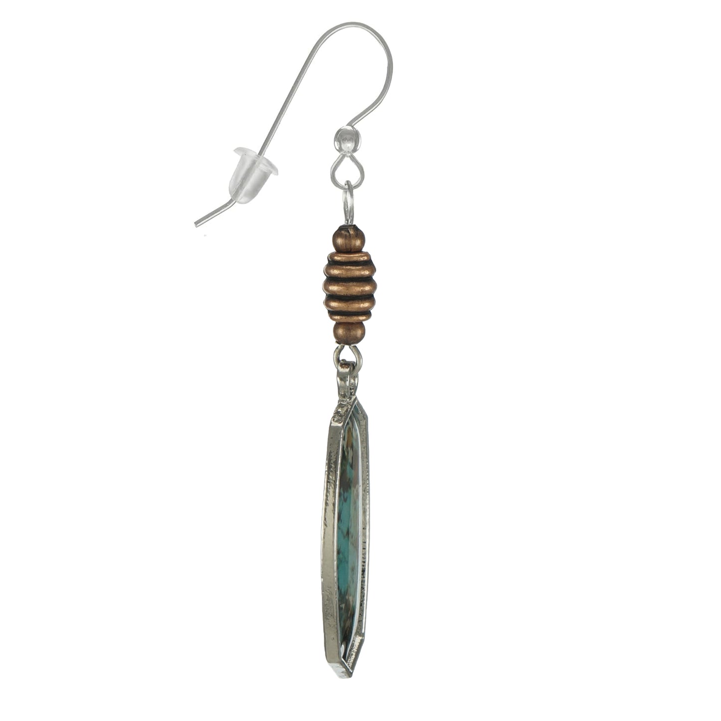 Beautiful Multi Color Abstract Turquoise Dangle Earrings with .925 Sterling Silver Earwires