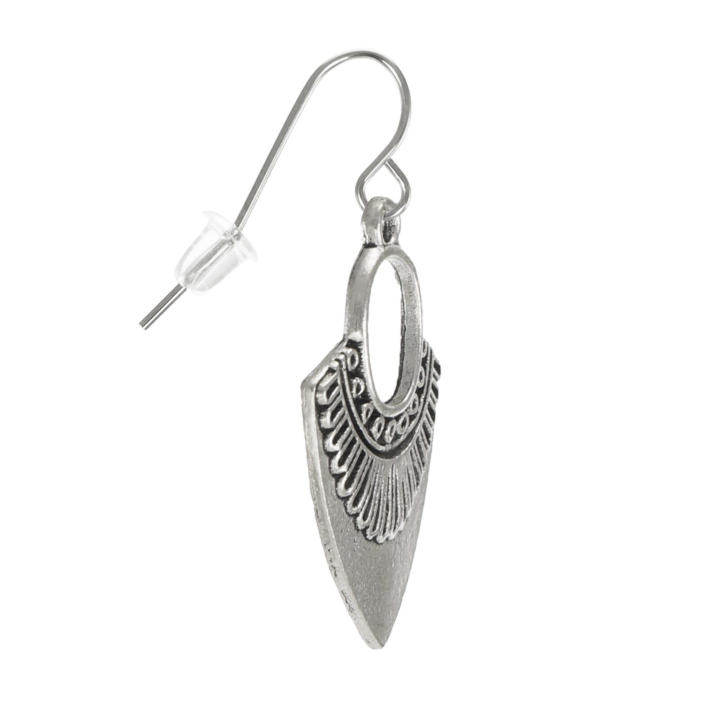 Rustic Ethnic Boho Antique Silver Minimalist Everyday Earrings, Platinum Ear Wires
