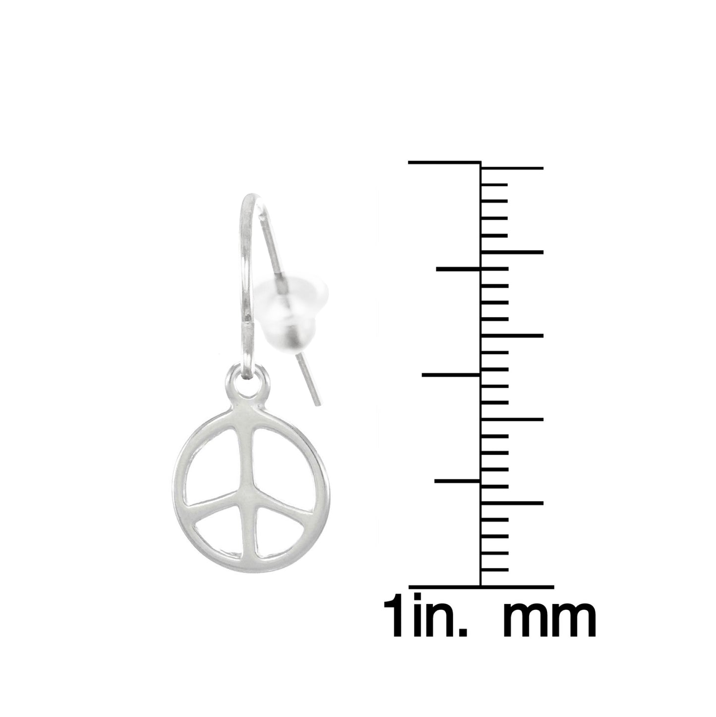 Dainty Small Sterling Silver Peace Earrings, Hypoallergenic Platinum Ear Wires