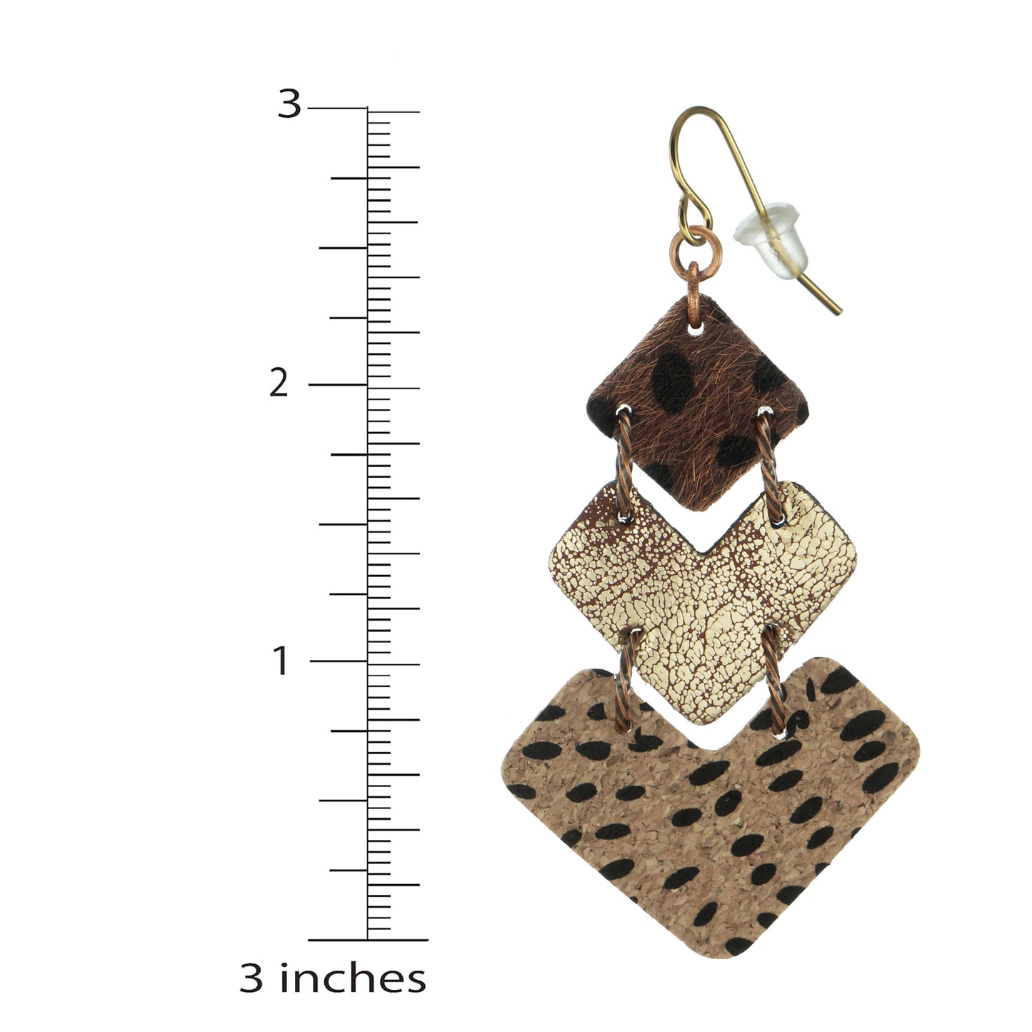 Beautiful Large Vegan Leather Animal Print Light Weight Statement Earrings, 18K Gold Ear Wires