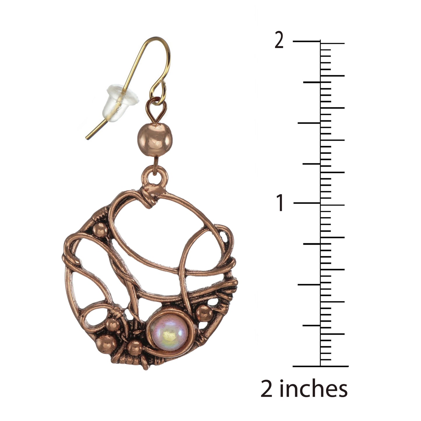 Beautiful Copper and Rose Gold Boho Fancy Wire Hoops Statement Earrings – Nickel Free 18K Gold Ear Wires