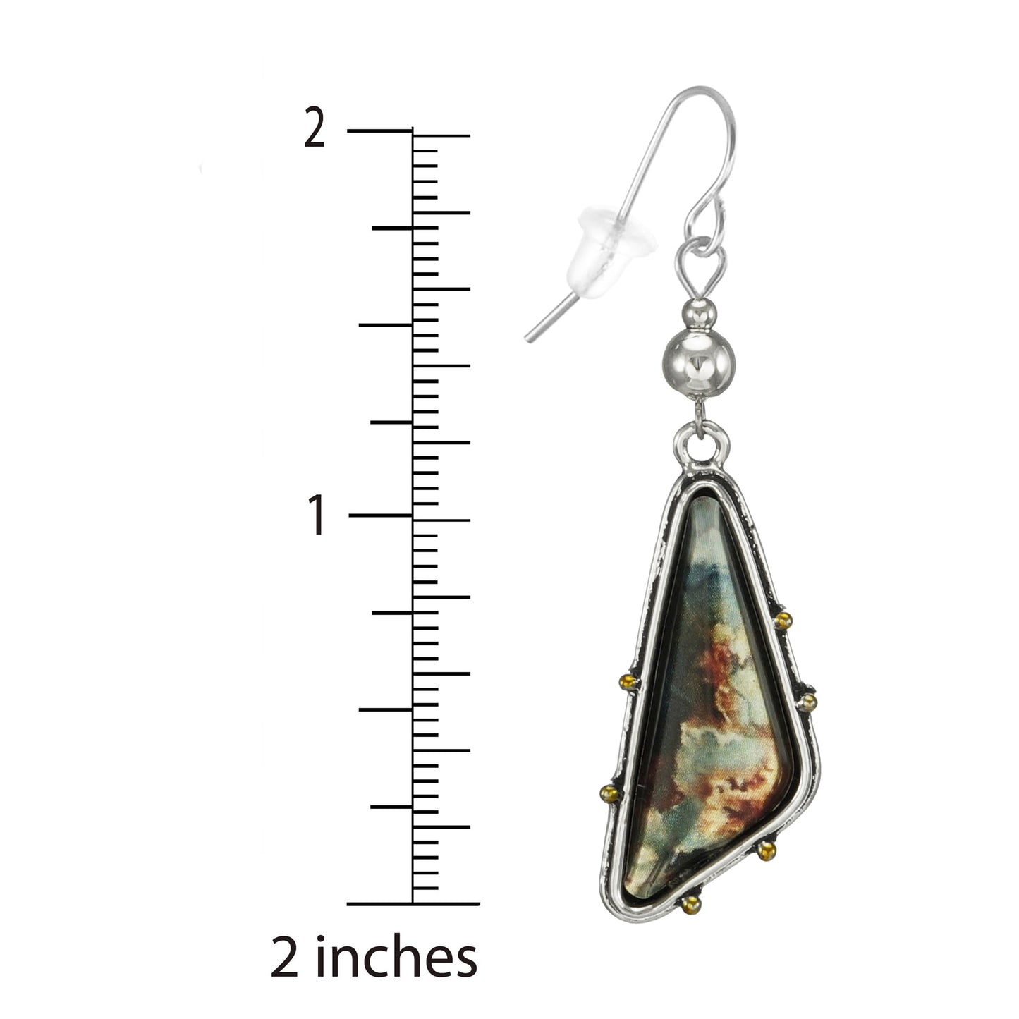 Beautiful Multi Color Abstract Silver Dangle Earrings – Hypoallergenic Earwires