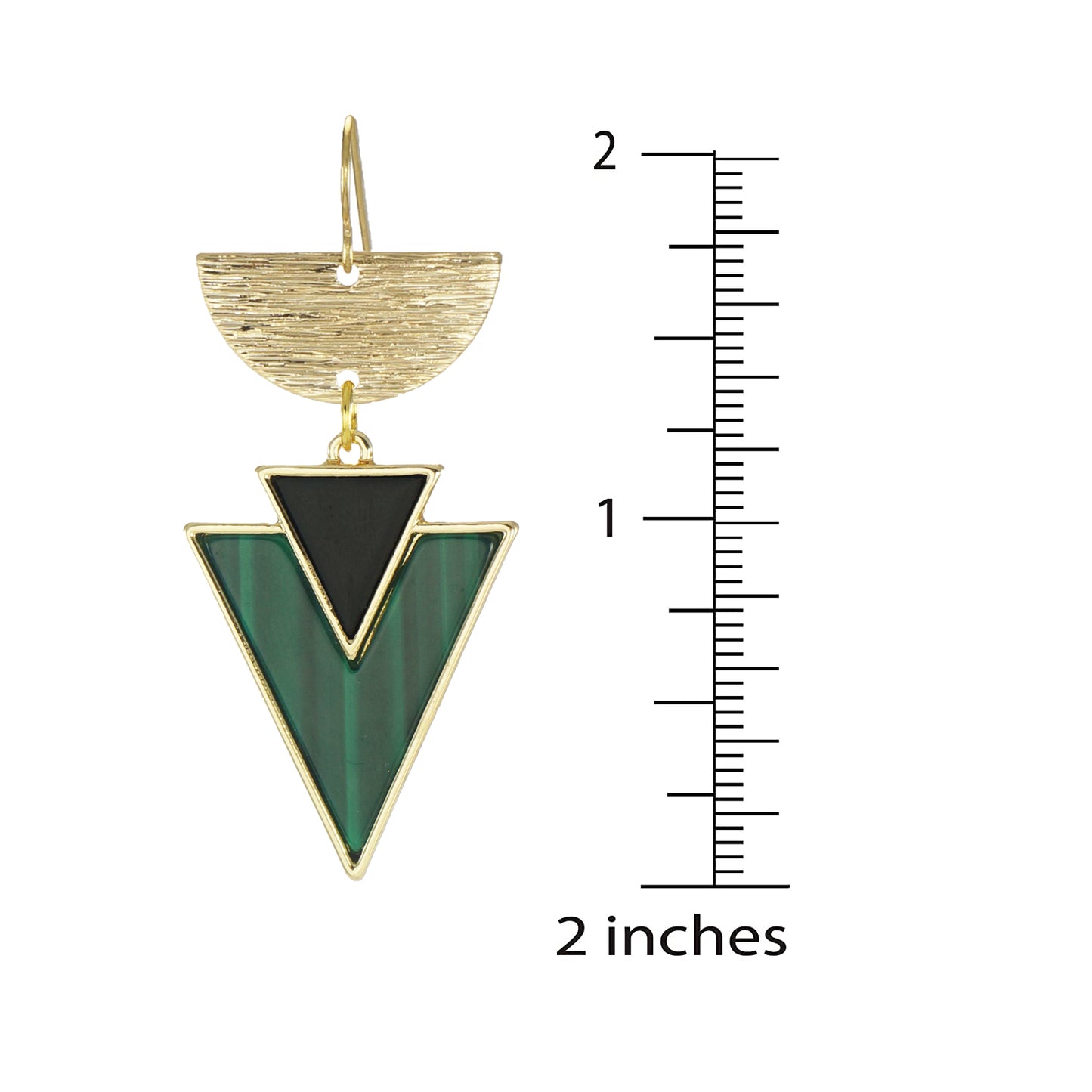 Modern Abstract Black and Green Geometric Boho Statement Art Deco Dangle Earrings, 18K Gold Ear Wires, Gift for Her