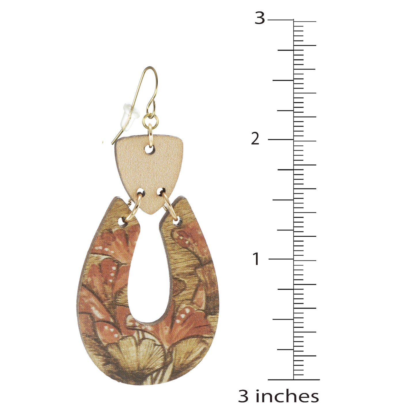 Beautiful Olive Green and Peach Flower Drop Boho Statement Earrings 18K Gold Ear Wires, Gift for Her