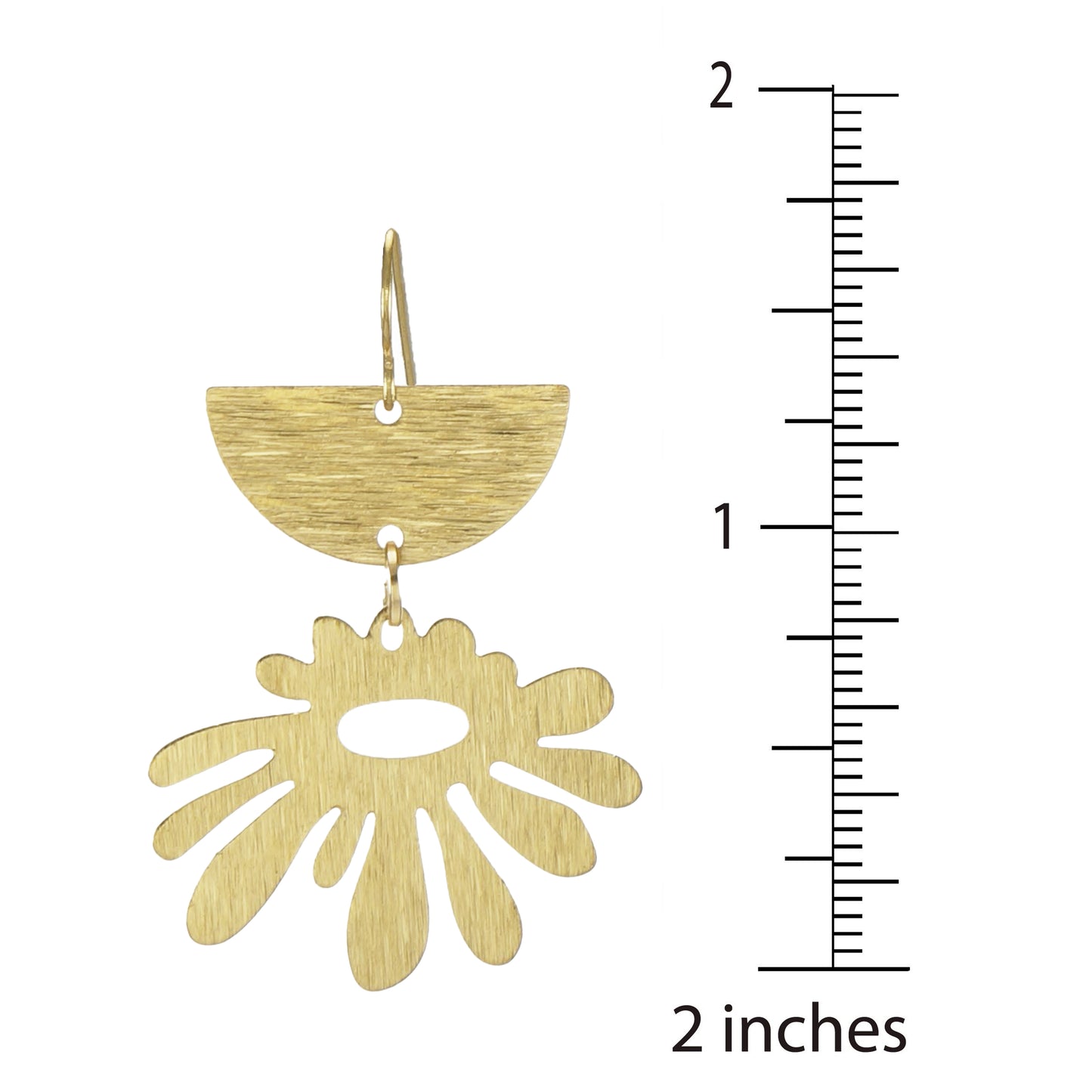 Fun Brushed Gold Abstract Splash Shape Statement Earrings, Hypoallergenic 18K Gold Ear Wires