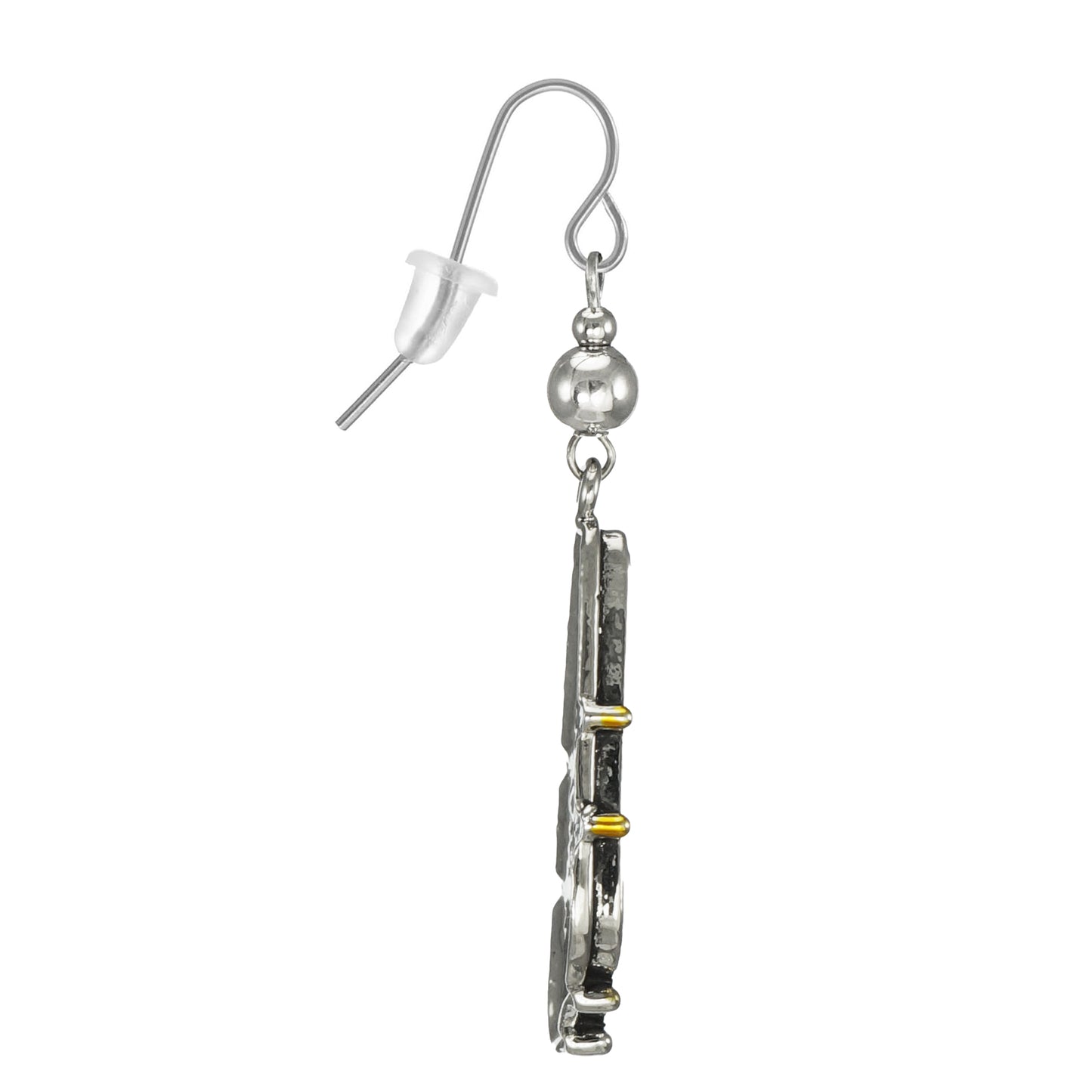 Beautiful Multi Color Abstract Silver Dangle Earrings – Hypoallergenic Earwires
