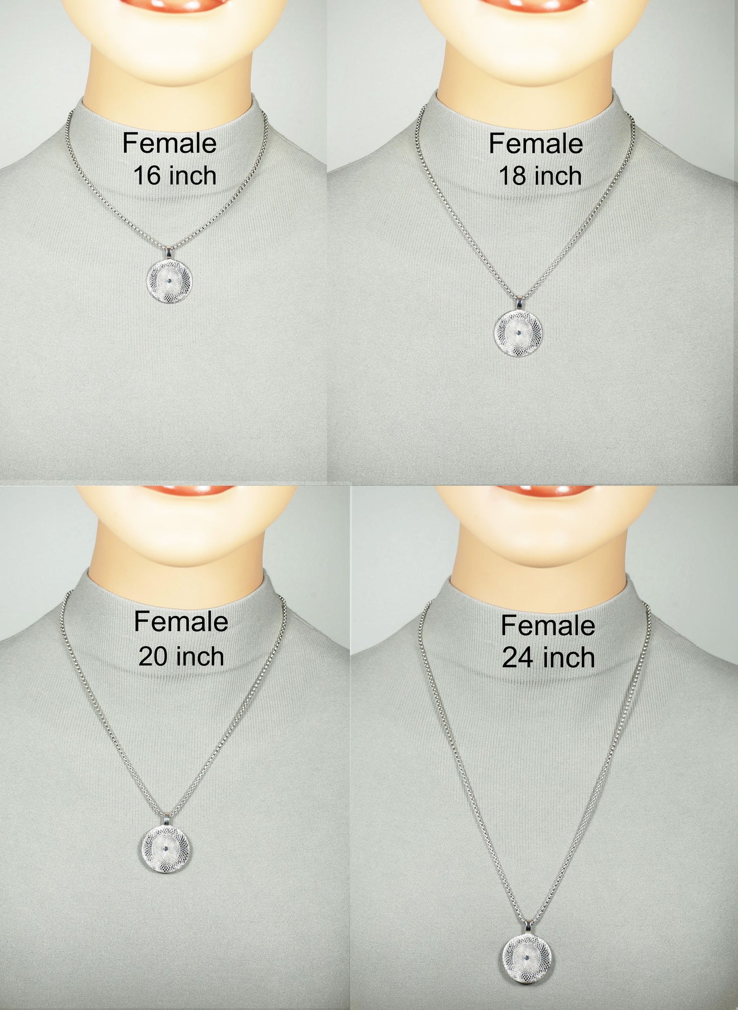 Silver Cross Pendant with Turquoise Inlay & Crown of Thorns, Stainless Steel Chain Necklace, Length Choices, Christian Faith Gift for Him or Her