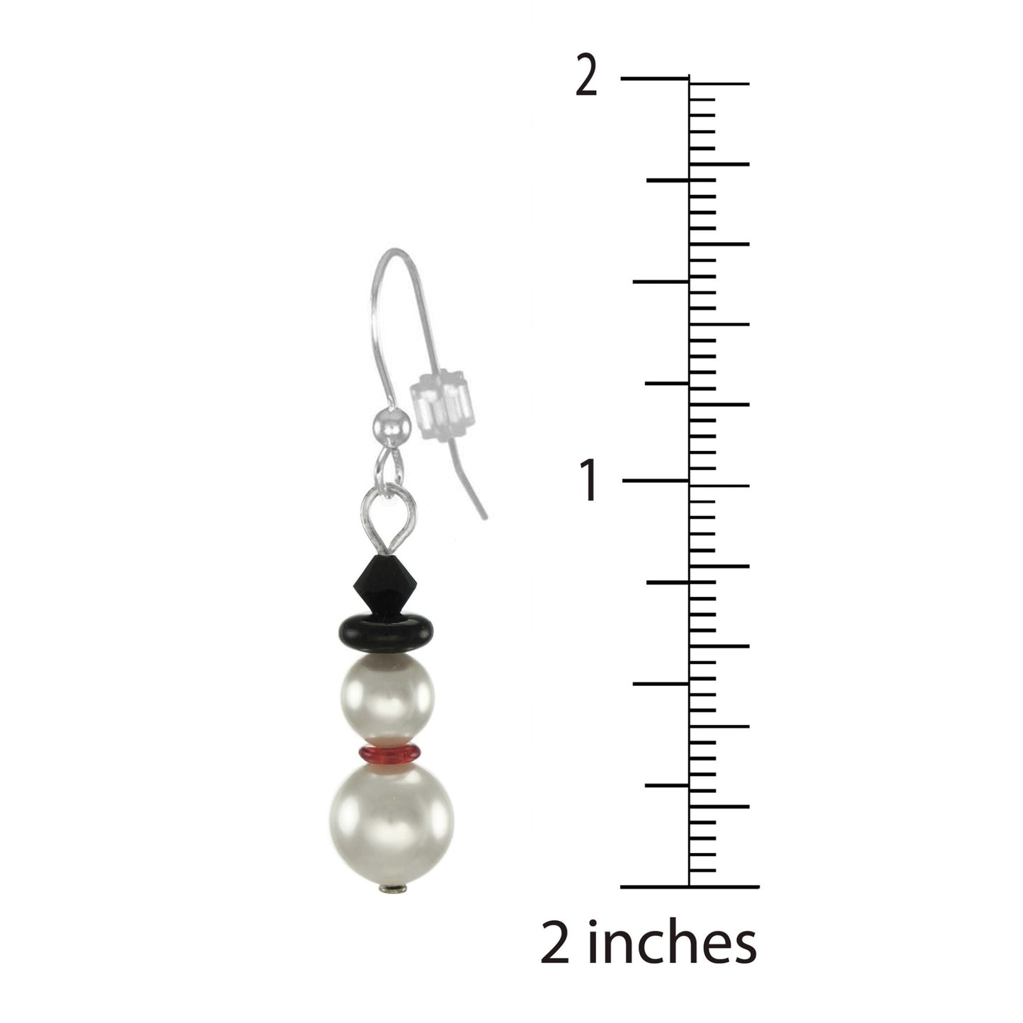 Austrian Crystal Pearl Winter Snowman Earrings, .925 Sterling Silver Earwires