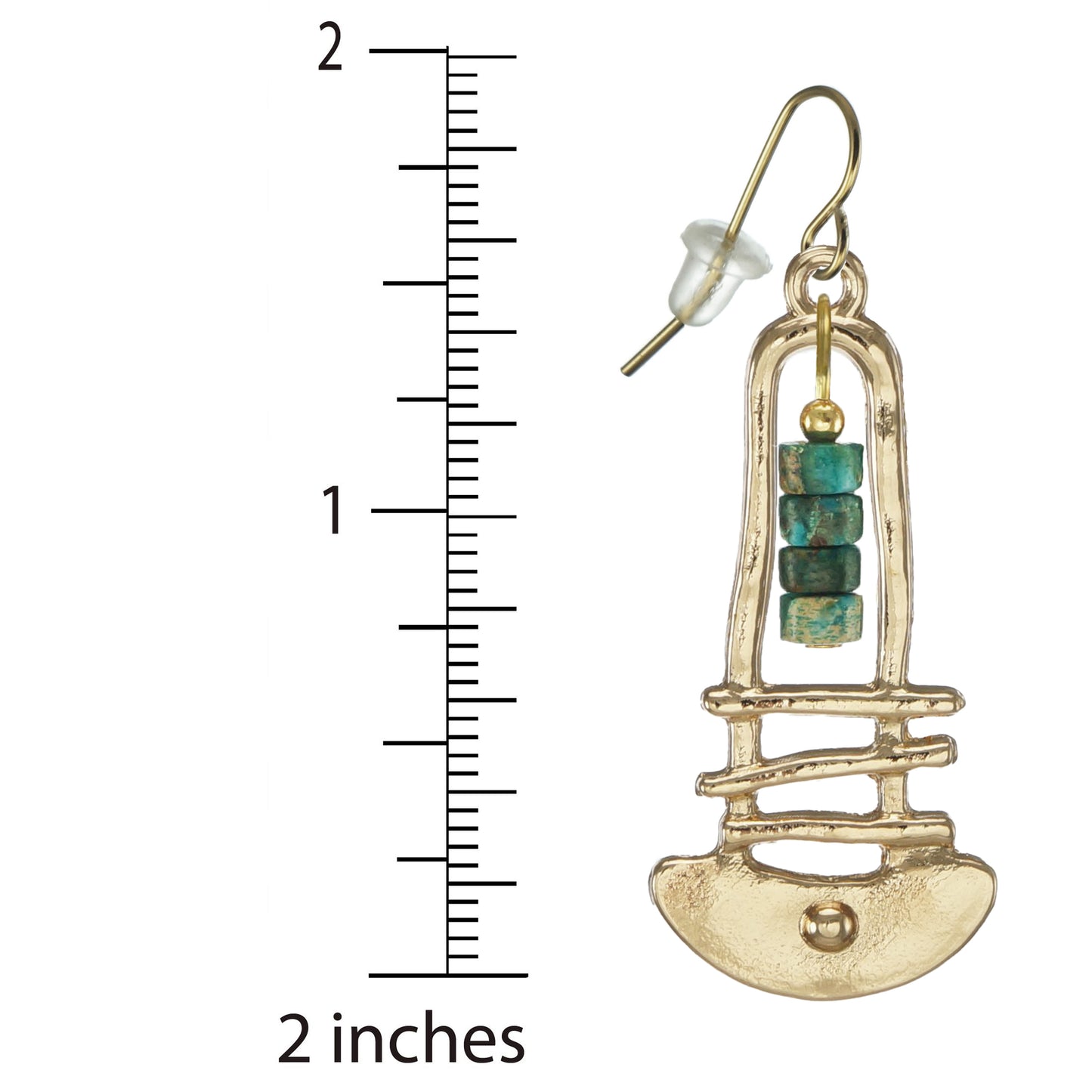 Beautiful Rustic Gold and Turquoise Boho Dangle Earrings, Hypoallergenic 18K Gold Ear Wires, Gift for Her