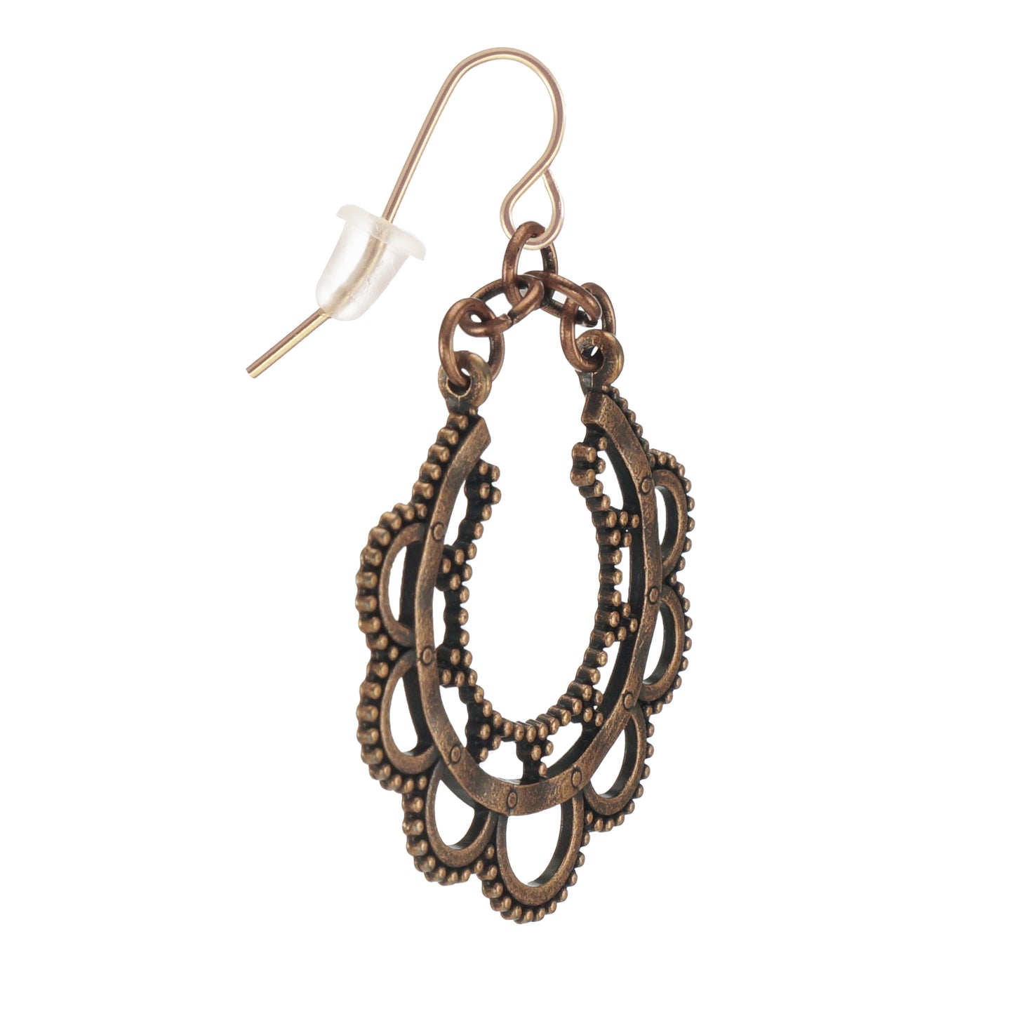 Set of 3 Pair Handmade Boho Copper Vintage Statement Dangle Earrings, Rose Gold Earwires (Copy)