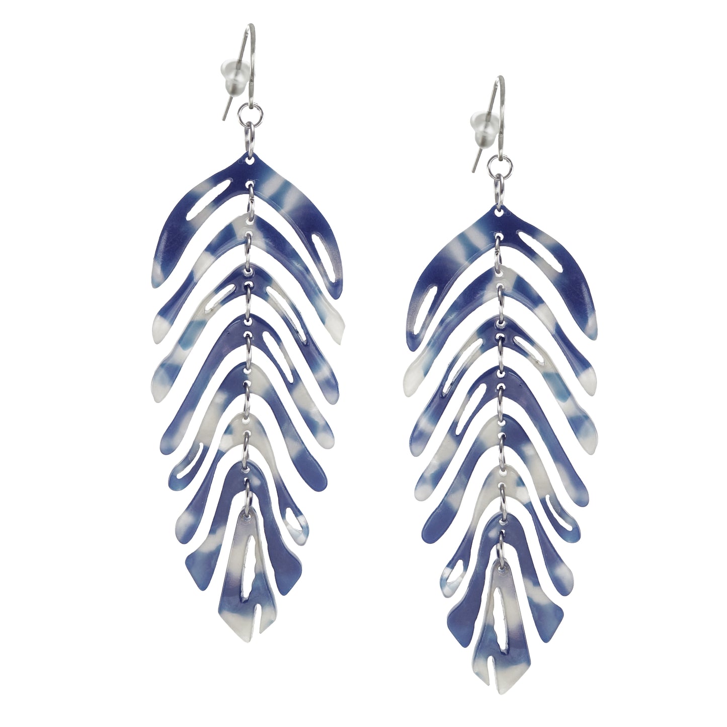 Large Vibrant Acrylic Leaf Statement Earrings, Hypoallergenic, Color Choices