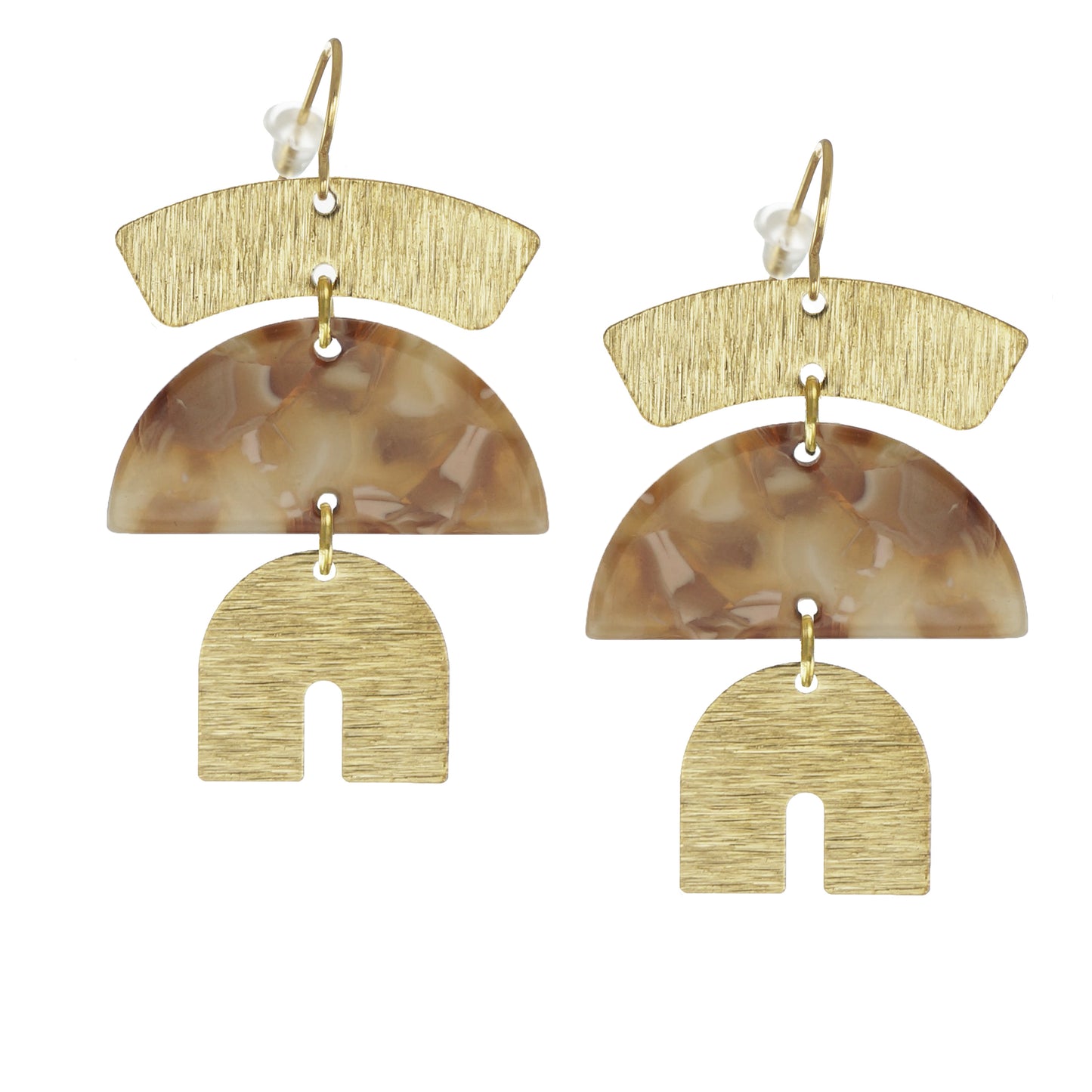 Multi Color Acrylic Boho Statement Earrings, 18K Gold Ear Wires, Color Choices