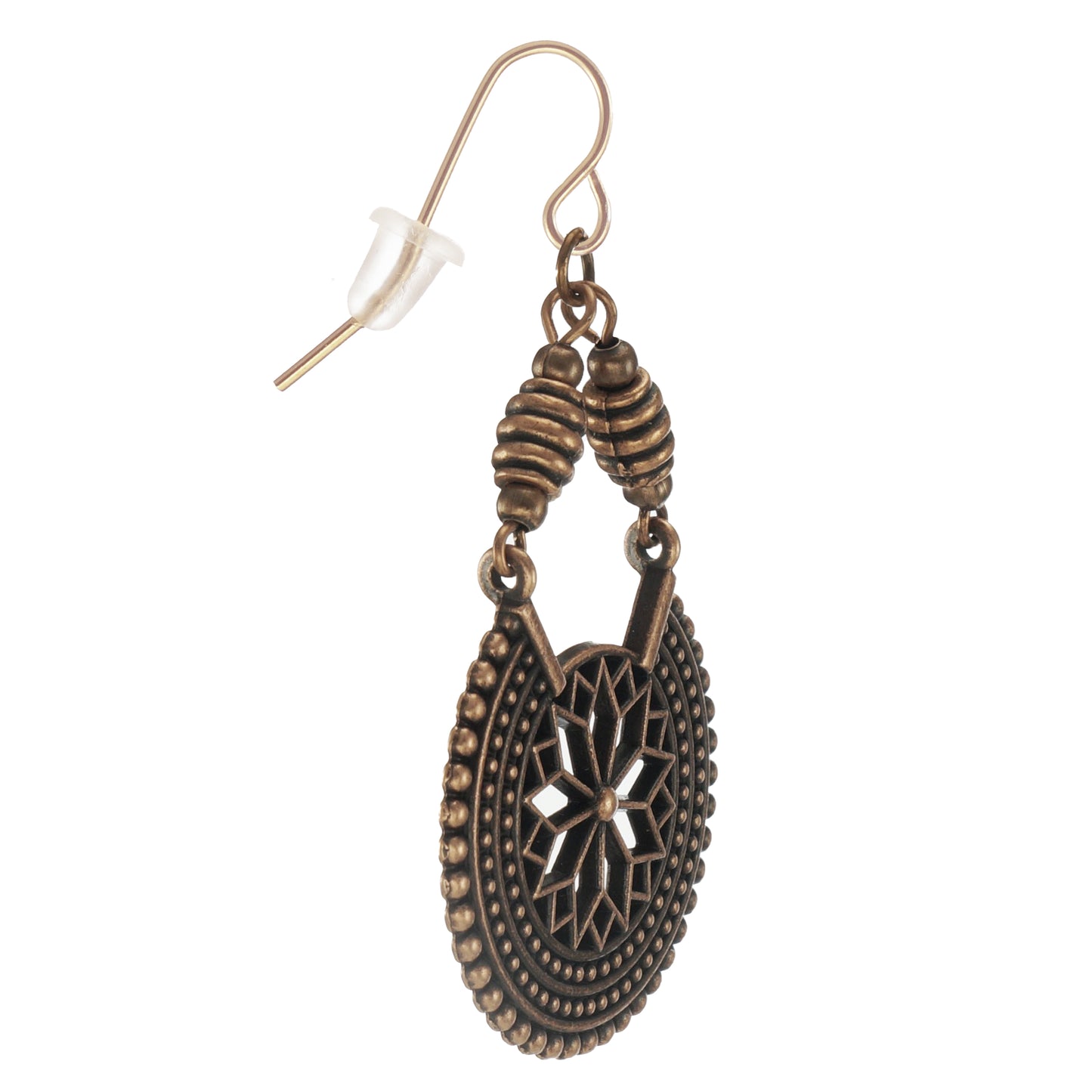 Set of 3 Pair Handmade Boho Copper Vintage Statement Dangle Earrings, Rose Gold Earwires