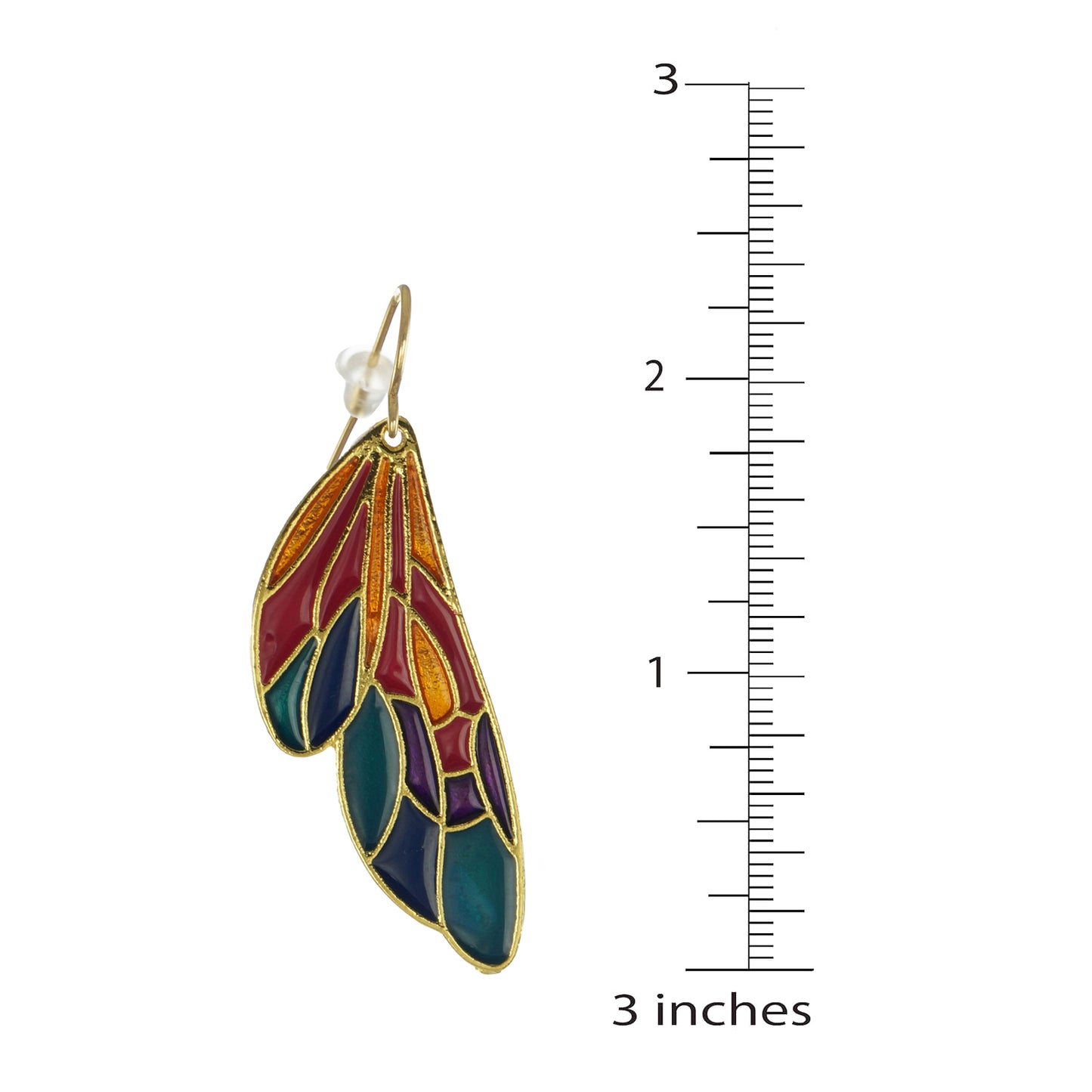 Graceful Multi Color Enamel Butterfly Wing Statement Earrings, Gold or Silver