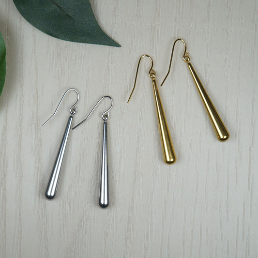 Elegant and Sleek Boho Minimalist Earrings, Hypoallergenic, Gold or Silver