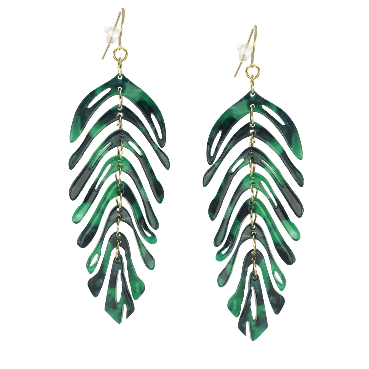 Large Vibrant Acrylic Leaf Statement Earrings, Hypoallergenic, Color Choices