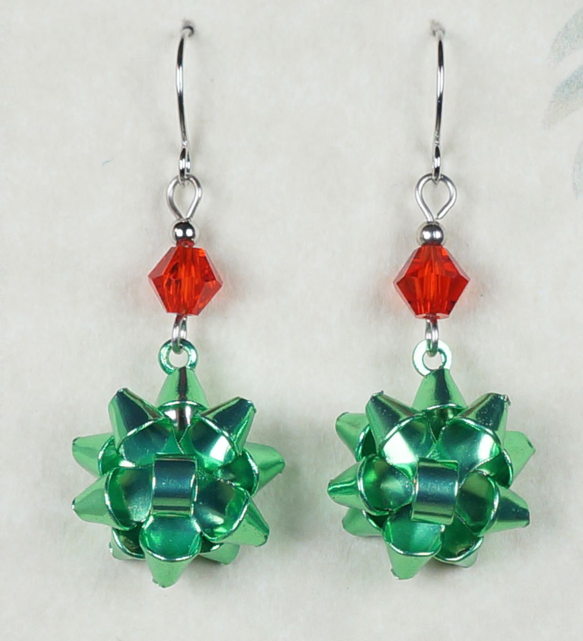 Color Choices, Holiday Bow Earrings with Swarovski Crystals, Hypoallergenic Ear Wires