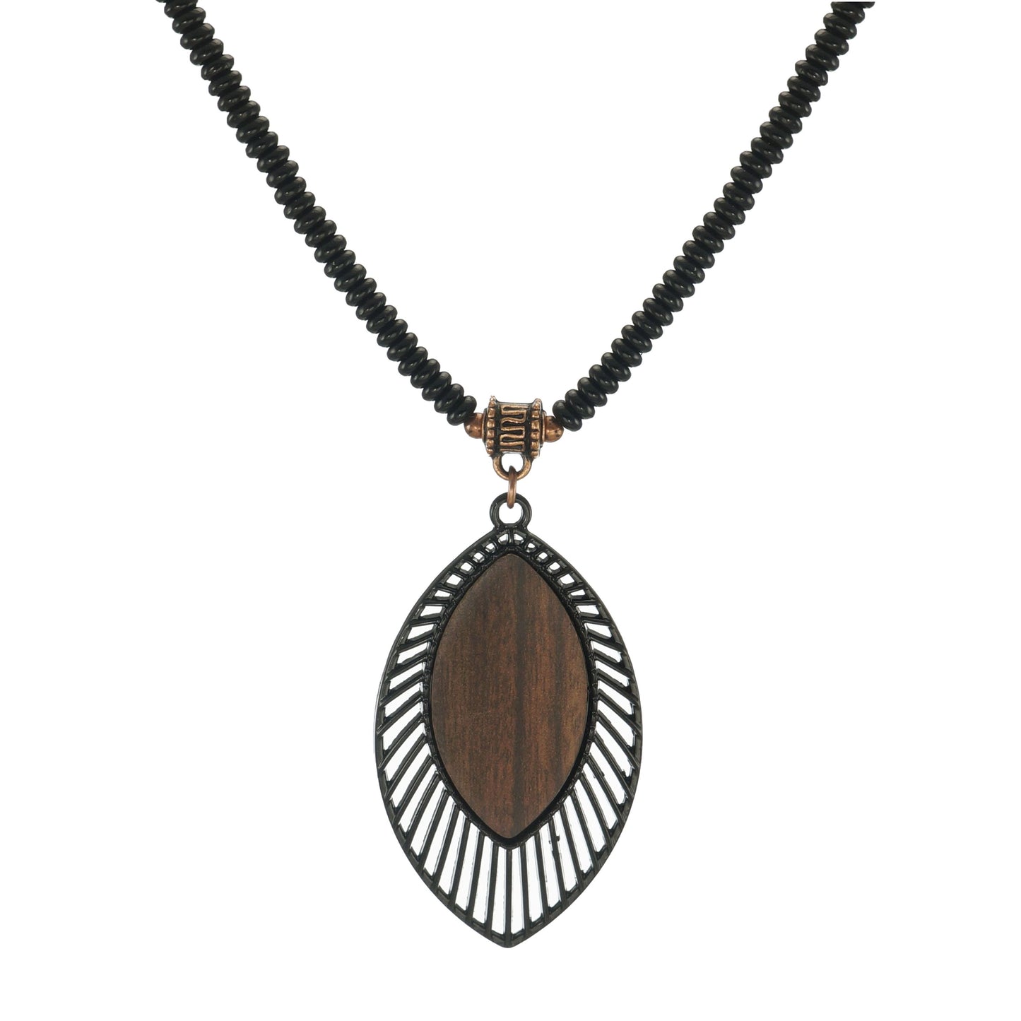 Unique Black Diamond Shape Pendant with Black Glass Statement Necklace, Length Choice