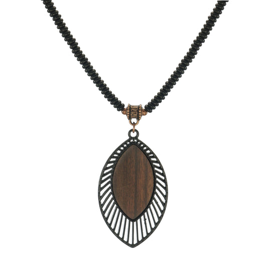 Unique Black Diamond Shape Pendant with Black Glass Statement Necklace, Length Choice