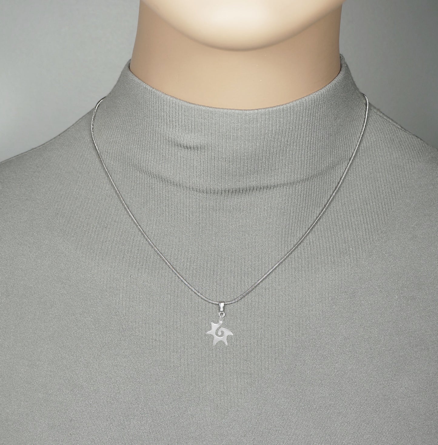 Dainty Celestial Sterling Silver Starburst, Stainless Steel Chain Necklace and Earring Set, Length Choices