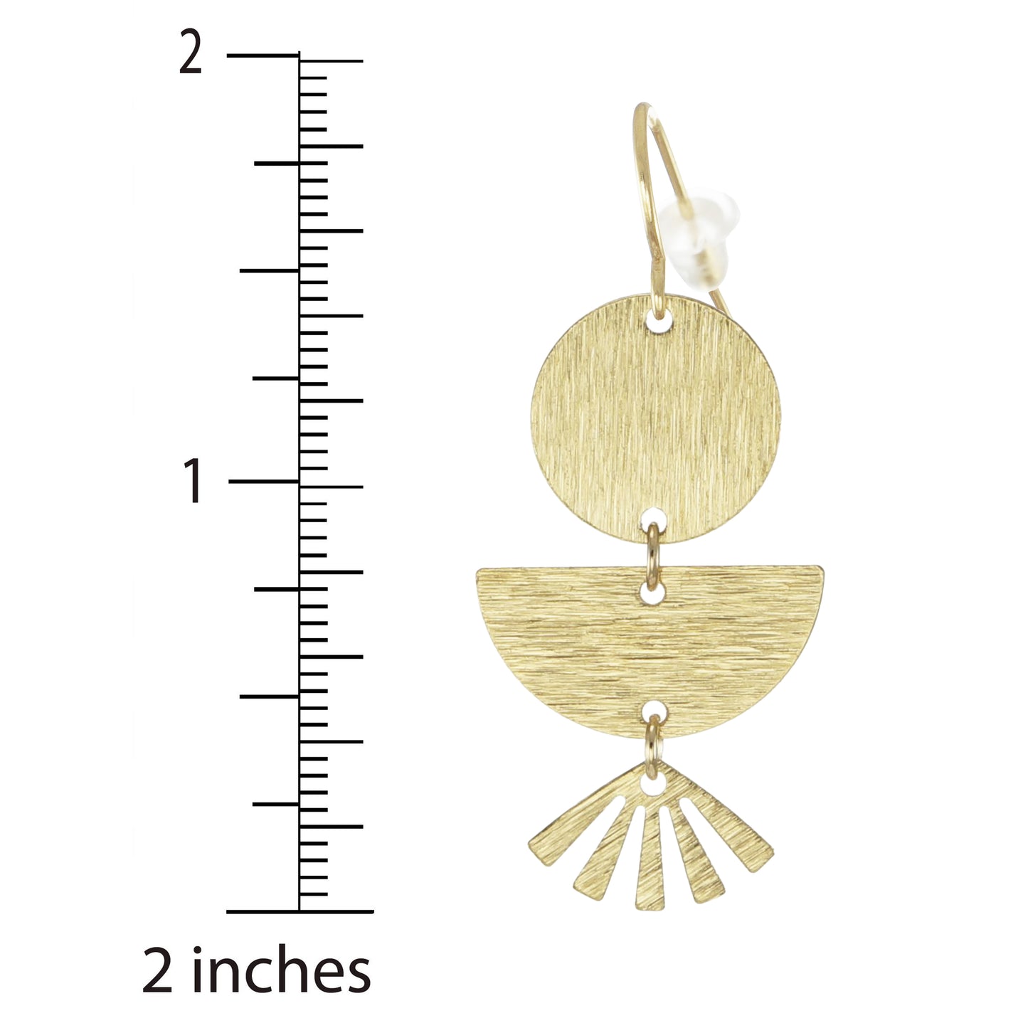 Dainty Brushed Gold Minimalist Everyday Dangle Earrings, 18K Gold Wires