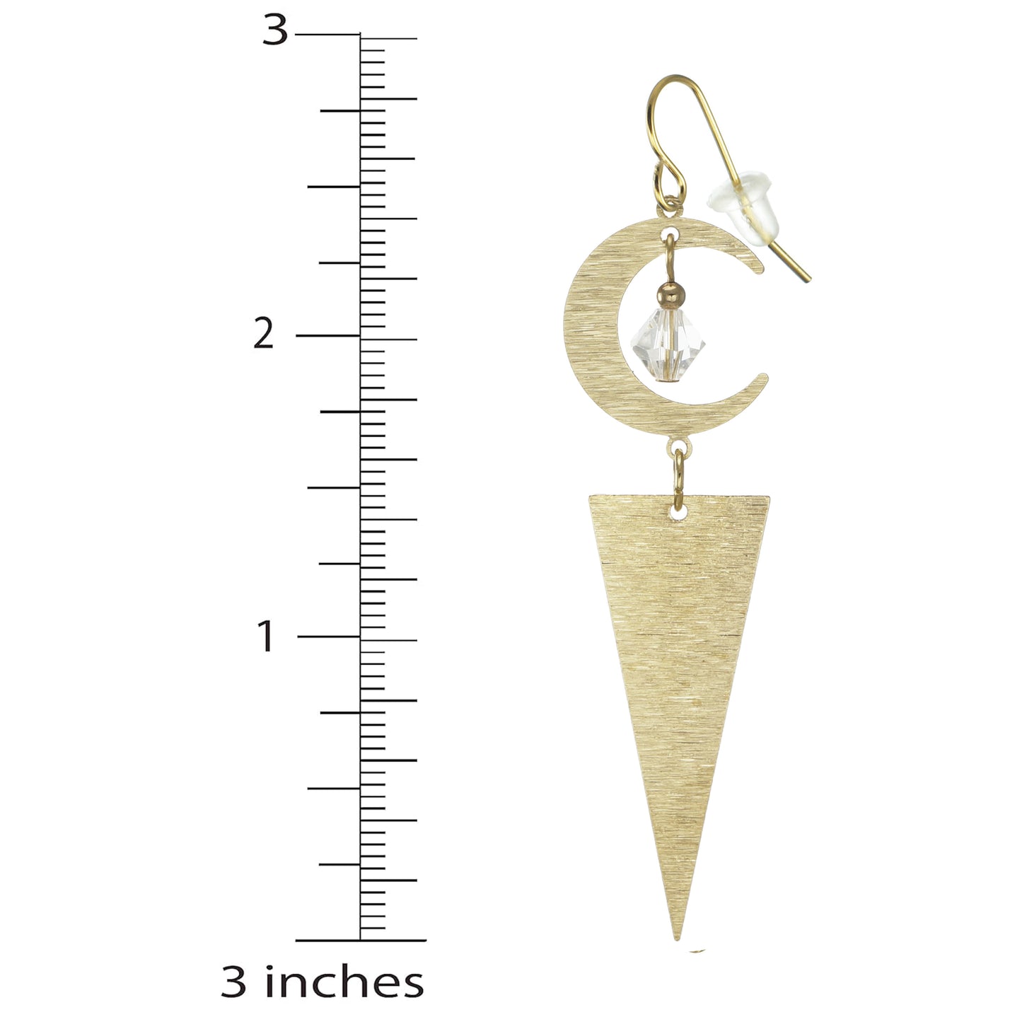 Beautiful Gold Celestial Crescent Moon with Austrian Crystal Statement Earrings – Hypoallergenic 18K Gold Ear Wires, Gift for Her