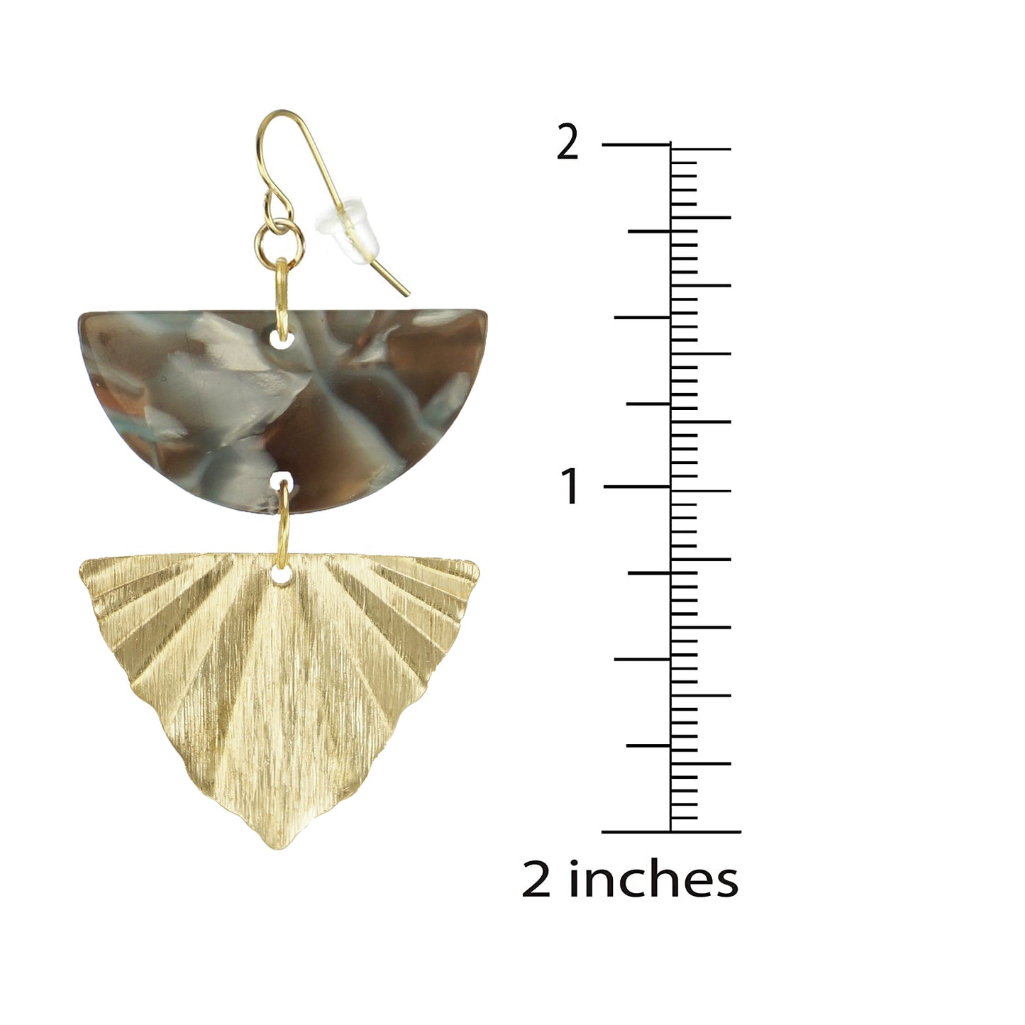 Colorful Acrylic& Brushed Gold Boho Statement Earrings, 18K Gold Ear Wires, Color Choice