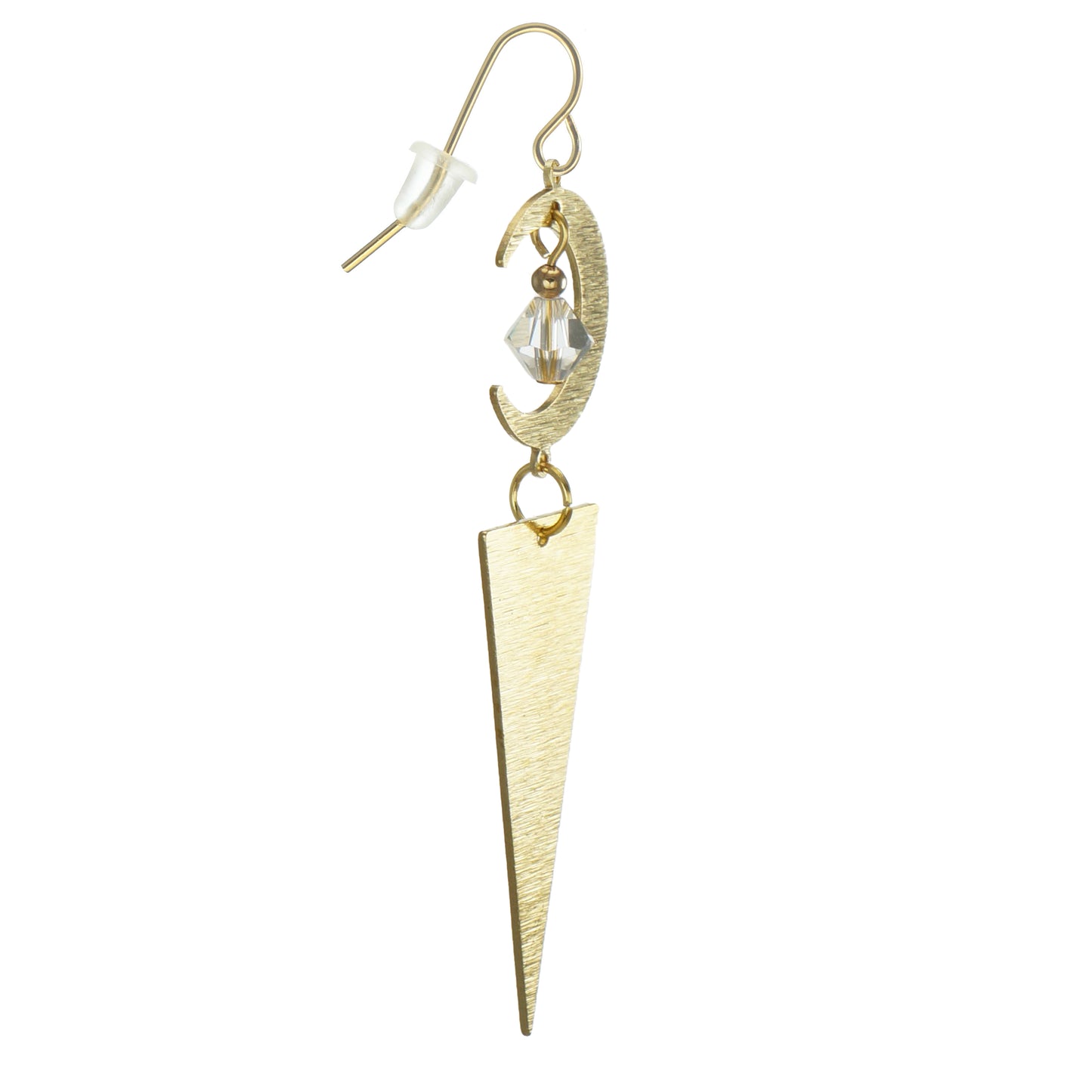 Beautiful Gold Celestial Crescent Moon with Austrian Crystal Statement Earrings – Hypoallergenic 18K Gold Ear Wires, Gift for Her