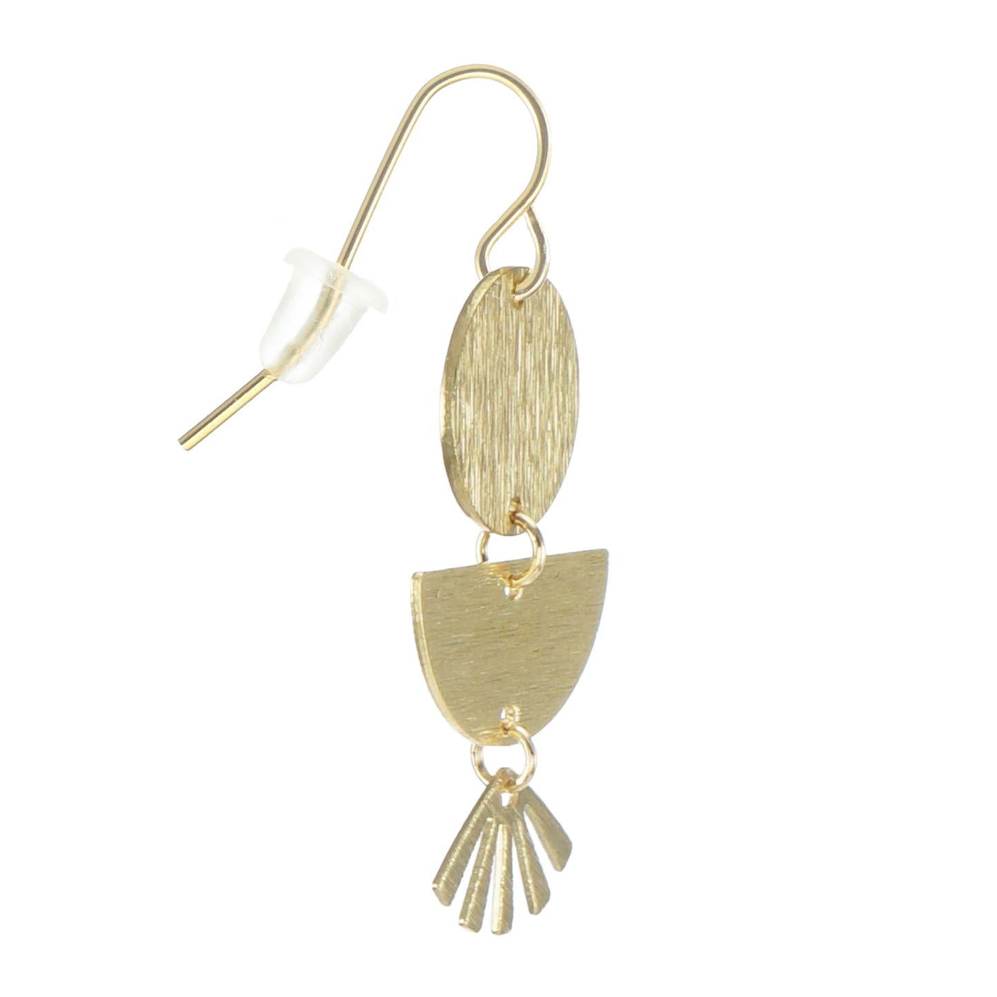 Dainty Brushed Gold Minimalist Everyday Dangle Earrings, 18K Gold Wires