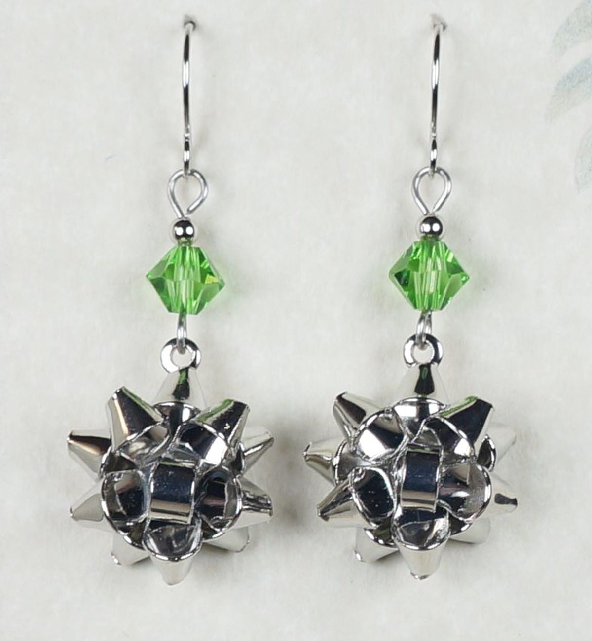 Color Choices, Holiday Bow Earrings with Swarovski Crystals, Hypoallergenic Ear Wires