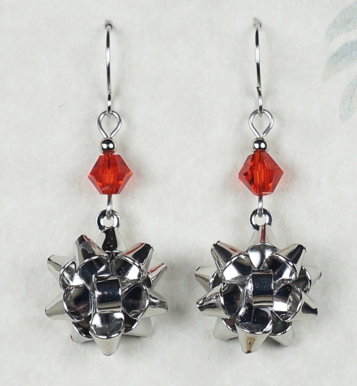Color Choices, Holiday Bow Earrings with Swarovski Crystals, Hypoallergenic Ear Wires